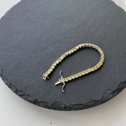 [OAK JURI]Ornate Dazzling Round Cut Tennis Bracelet