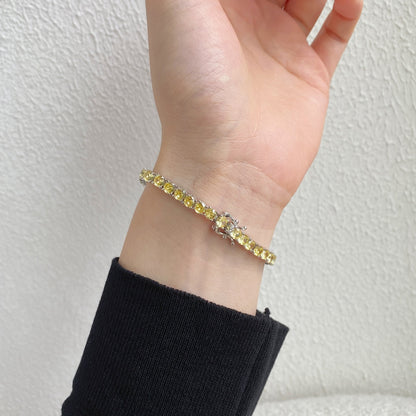 [OAK JURI]Ornate Dazzling Round Cut Tennis Bracelet