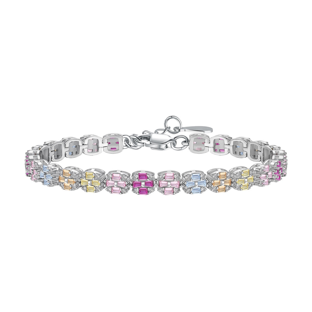 [OAK JURI]Delicate Colorful Emerald Cut Daily Bracelet
