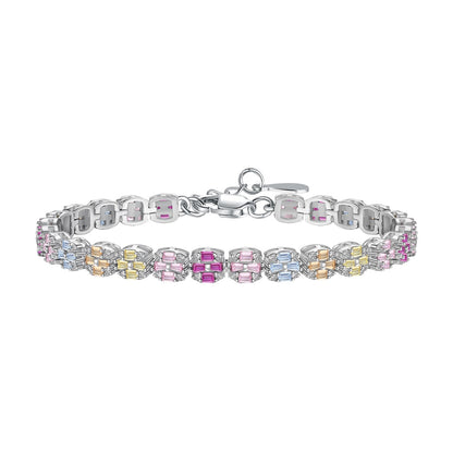 [OAK JURI]Delicate Colorful Emerald Cut Daily Bracelet