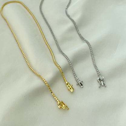 [OAK JURI]Delicate Round Shape Tennis Necklace