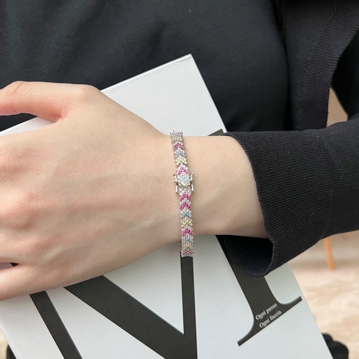 [OAK JURI]Ornate Sparkling Round Cut Party Bracelet