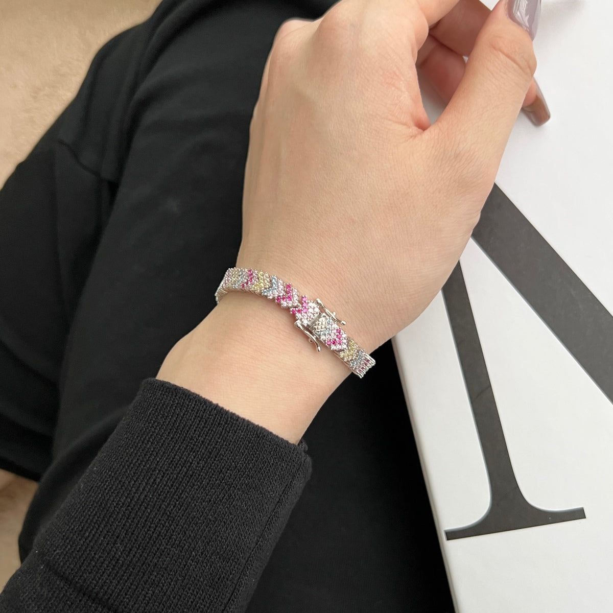 [OAK JURI]Ornate Sparkling Round Cut Party Bracelet