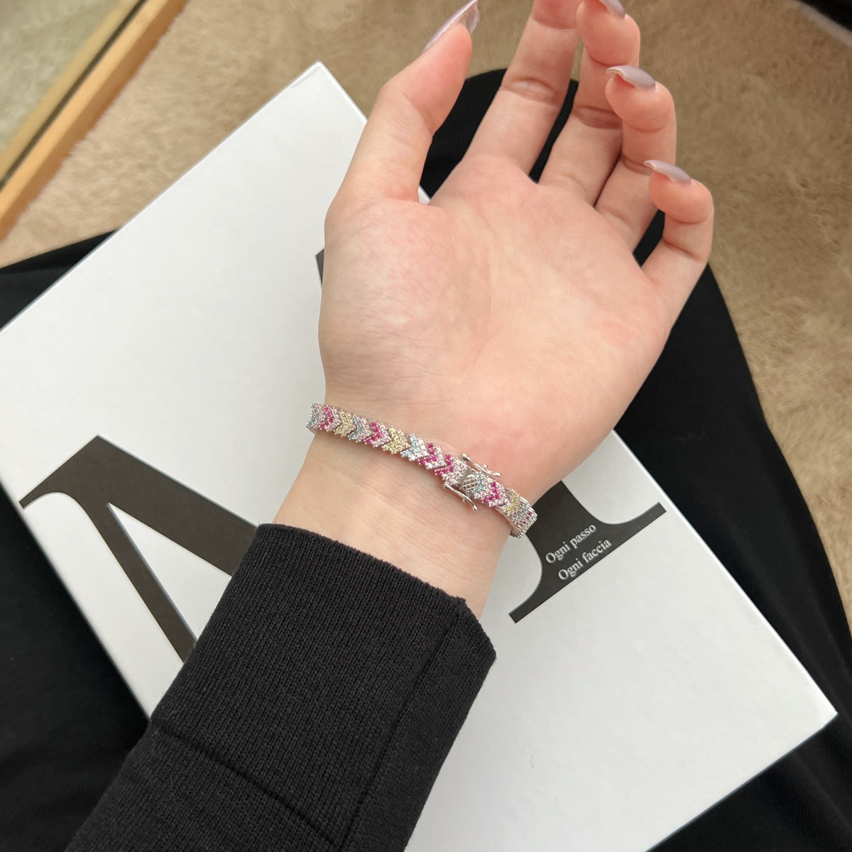 [OAK JURI]Ornate Sparkling Round Cut Party Bracelet