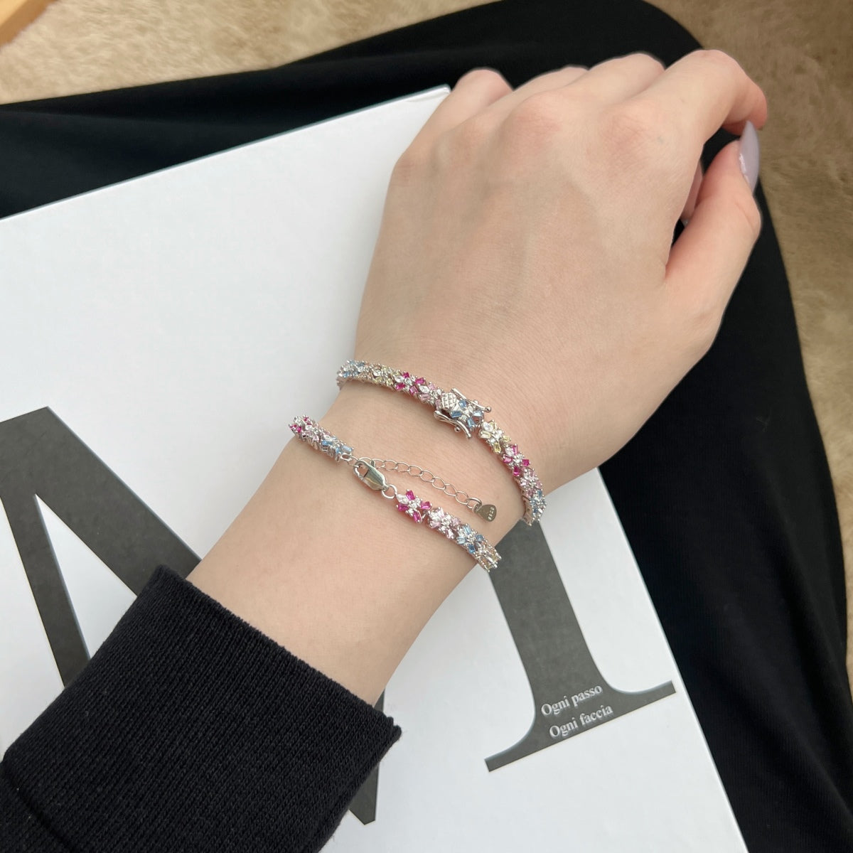 [OAK JURI]Radiant Colorful Emerald Cut Party Bracelet