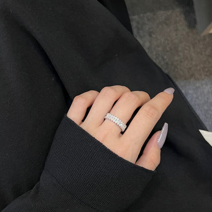 [OAK JURI]Splashy Ornate Emerald Cut Cocktail Ring