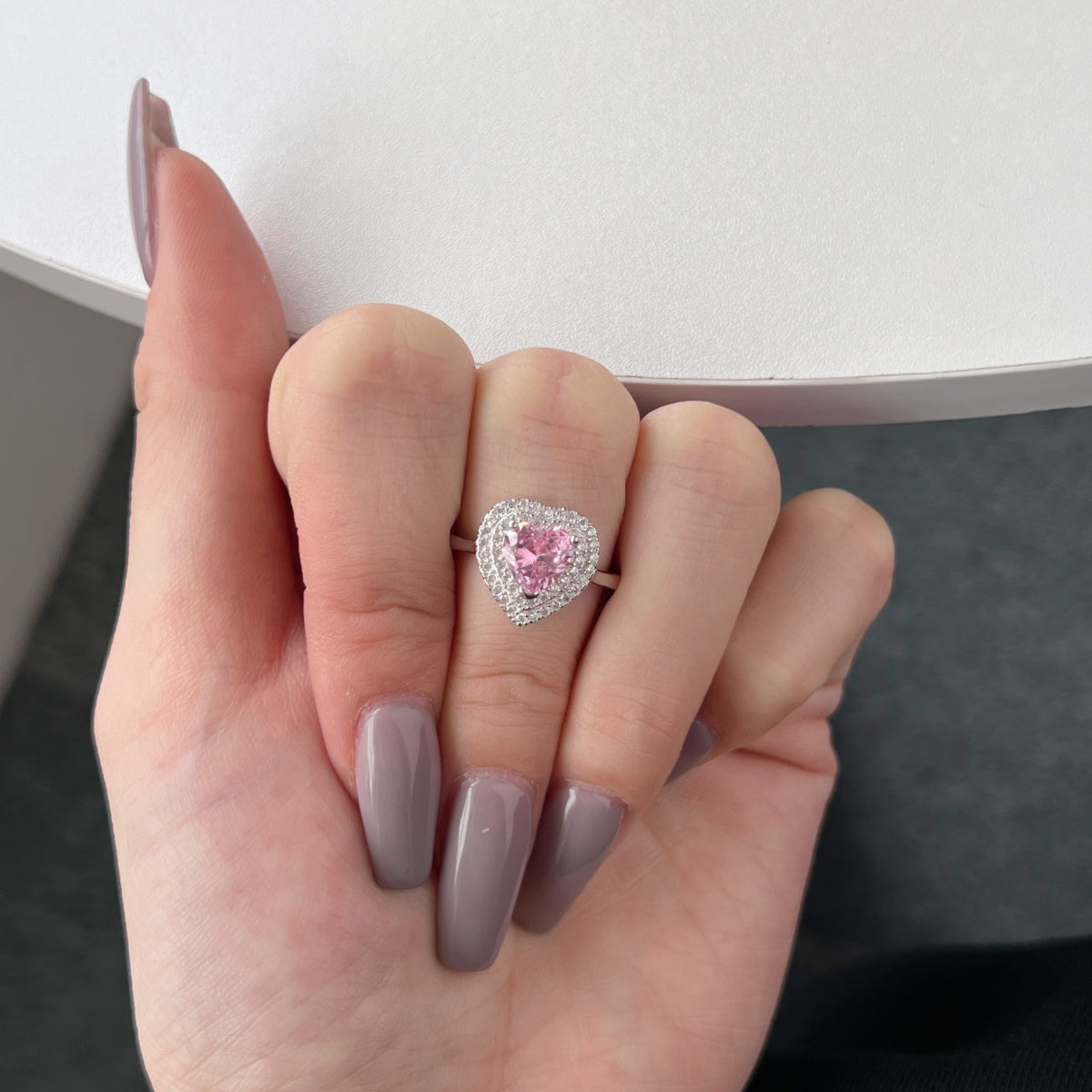 [OAK JURI]Delicate Ebullient Heart Shape Wedding Ring