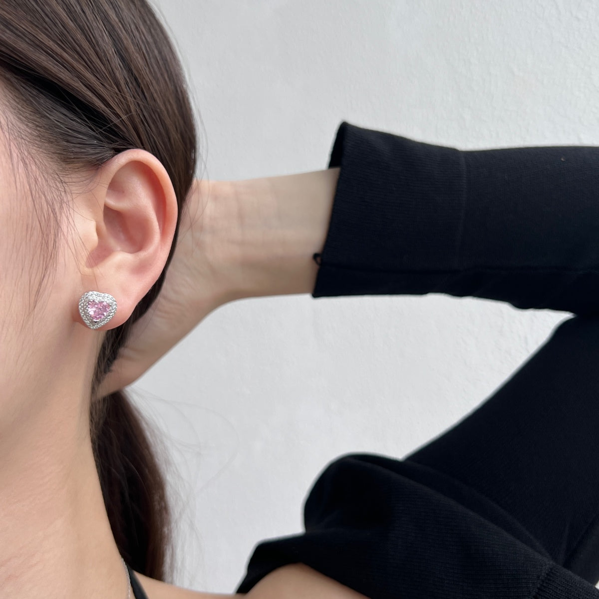 [OAK JURI]Dazzling Heart Shape Lover Earrings