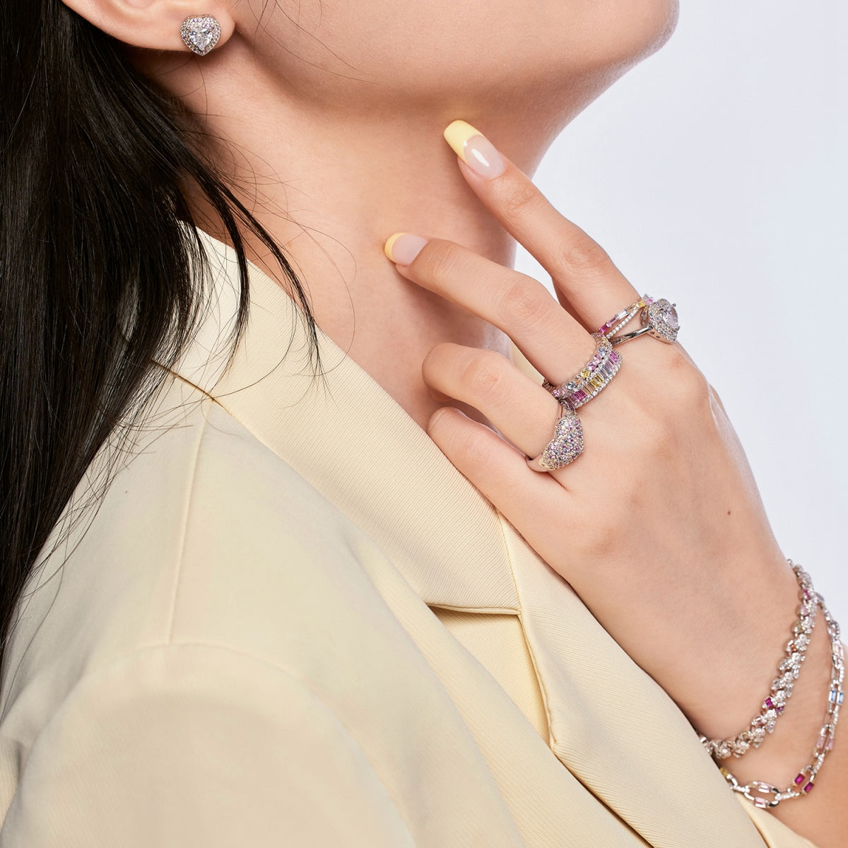 [OAK JURI]Delicate Ebullient Heart Shape Wedding Ring