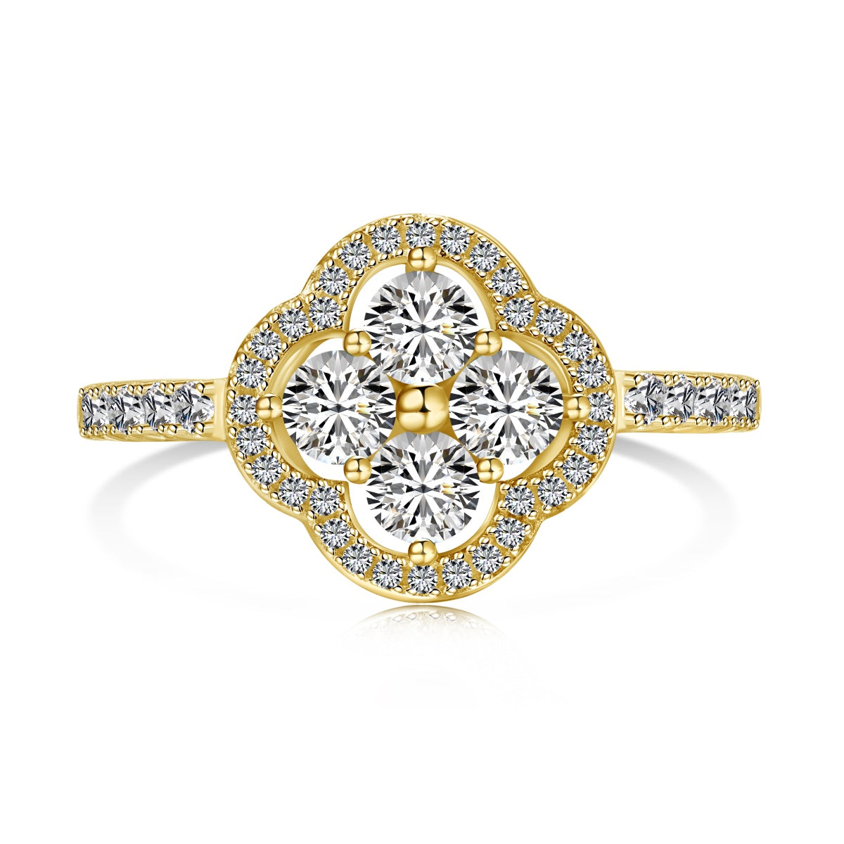 [OAK JURI]Four Leaf Clover Flower Design Ring