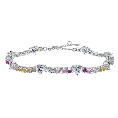 [OAK JURI]Romantic Heart Shape Round Cut Lover Bracelet