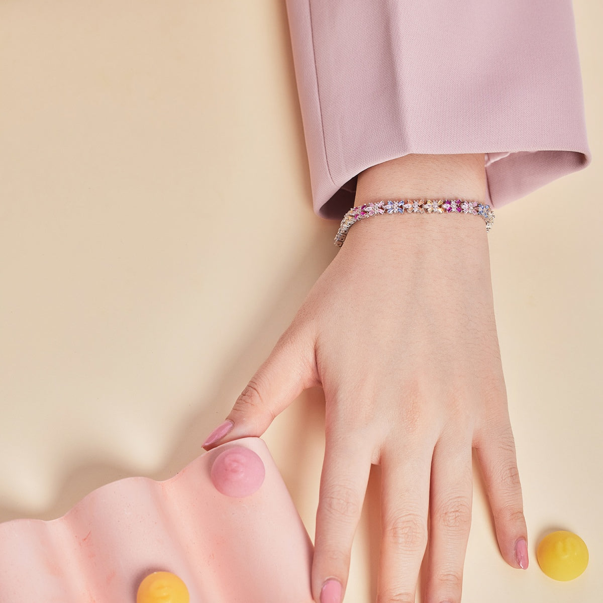 [OAK JURI]Radiant Colorful Emerald Cut Party Bracelet