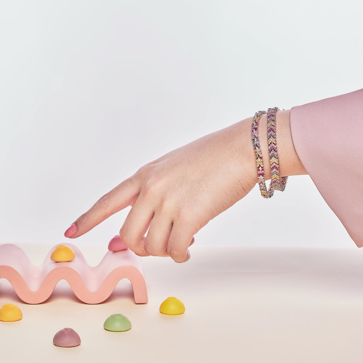 [OAK JURI]Radiant Colorful Emerald Cut Party Bracelet
