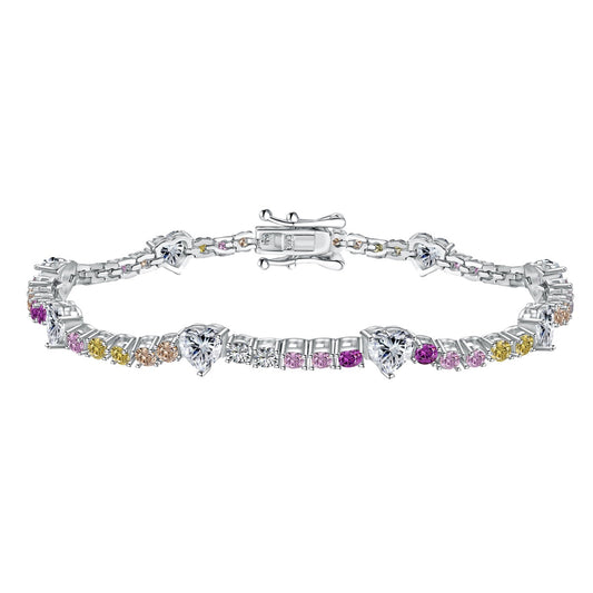 [OAK JURI]Romantic Heart Shape Round Cut Lover Bracelet