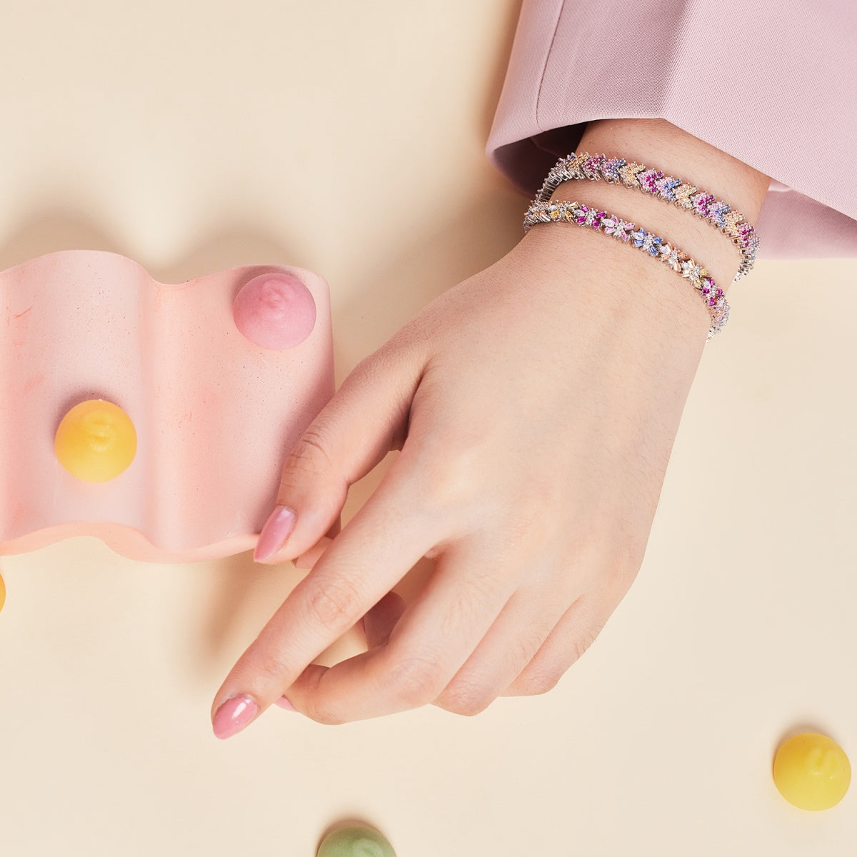 [OAK JURI]Ornate Sparkling Round Cut Party Bracelet