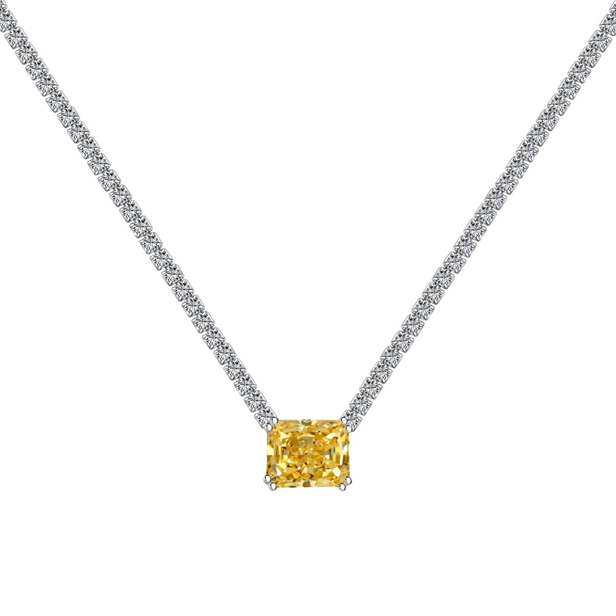 [OAK JURI]4.0 Carat Elegant Radiant Cut Necklace