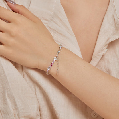 [OAK JURI]Romantic Heart Shape Round Cut Lover Bracelet