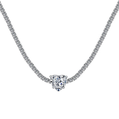 [OAK JURI]2.0 Carat Sparkling Tennis Heart Cut Necklace