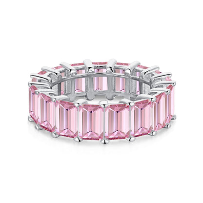 [OAK JURI]0.75 Carat Elegant Emerald Cut Tennis Ring
