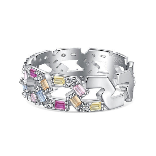 [OAK JURI]Sparkling Vibrant Emerald Cut Daily Ring
