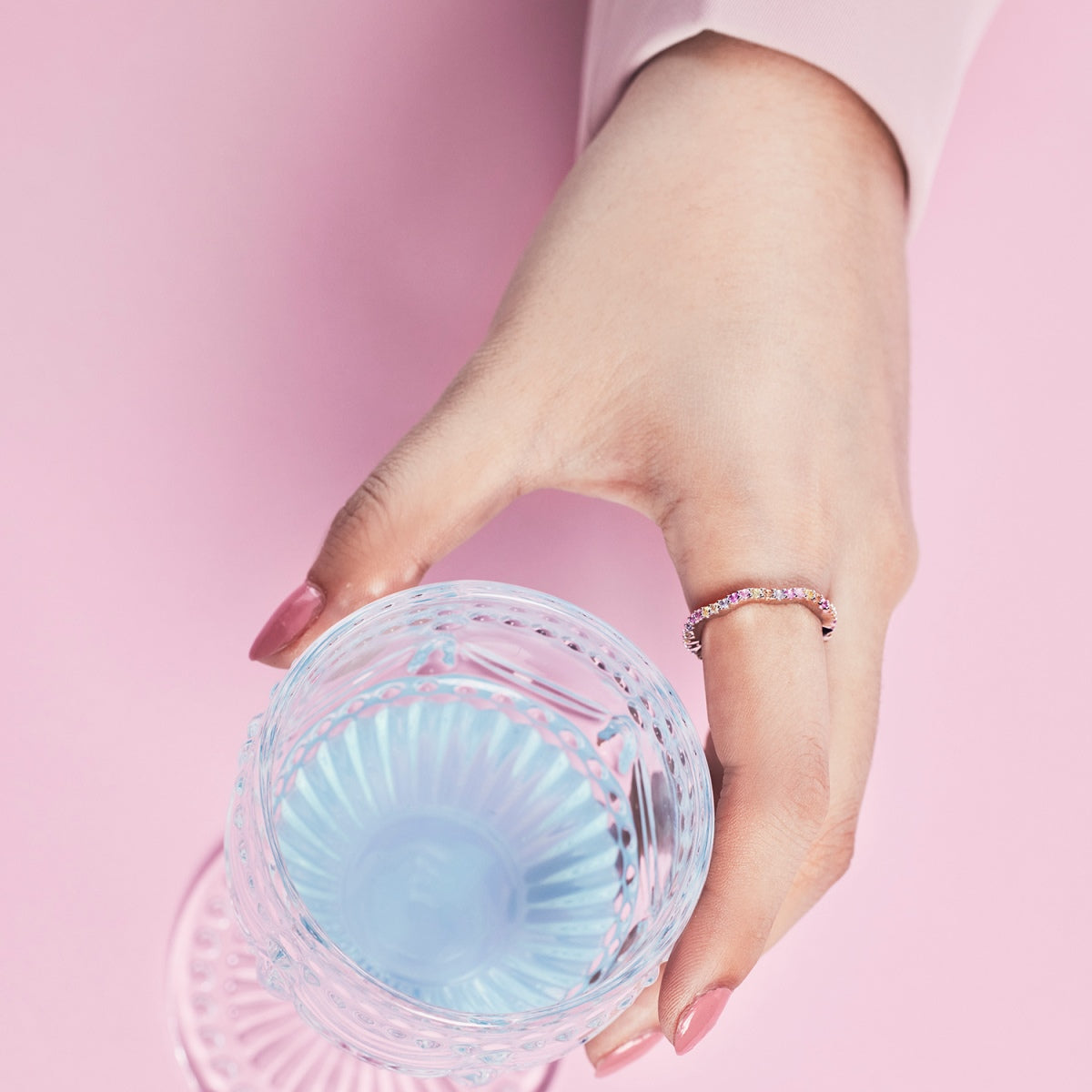[OAK JURI]Dainty Colorful Round Cut Party Ring
