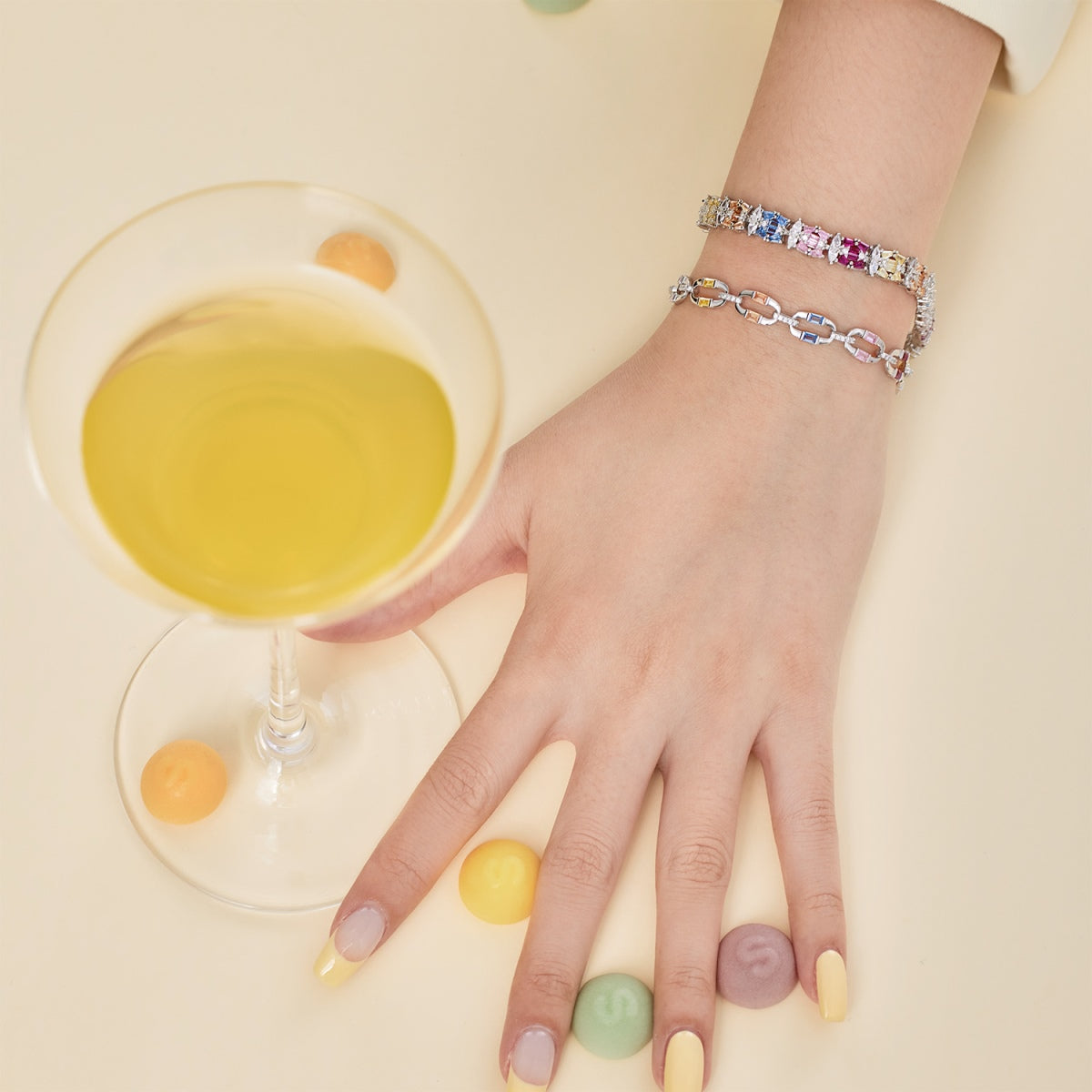 [OAK JURI]Delicate Colorful Multi Cut Party Bracelet