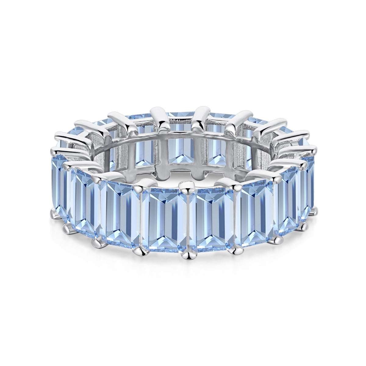 [OAK JURI]0.75 Carat Elegant Emerald Cut Tennis Ring
