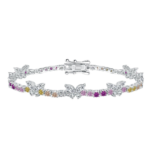 [OAK JURI]Ornate Colorful Butterfly Shape Round Cut Daily Bracelet