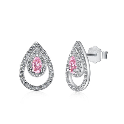[OAK JURI]Sparkling Delicate Water Drop Shape Daily Earrings