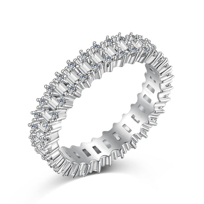 [OAK JURI]Splashy Ornate Emerald Cut Cocktail Ring