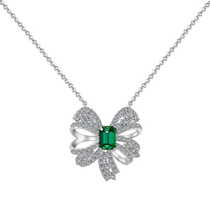 [OAK JURI]Luxurious Flower Shape Emerald Cut Necklace