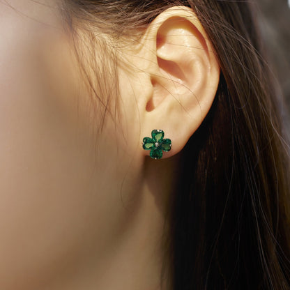 [OAK JURI]Four-Leaf Clover Ball Earrings