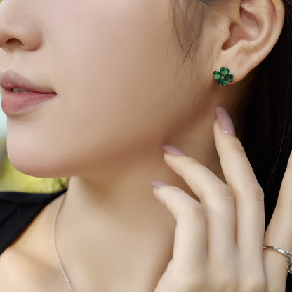 [OAK JURI]Four-Leaf Clover Ball Earrings