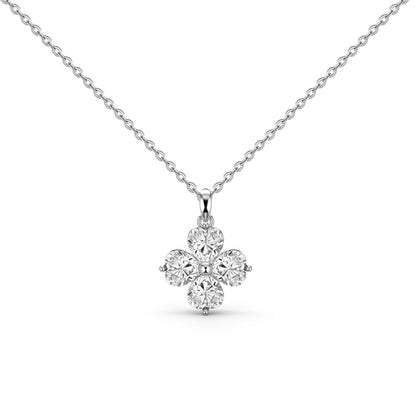 [OAK JURI]Heart-Shaped Four-Leaf Clover Bead Necklace