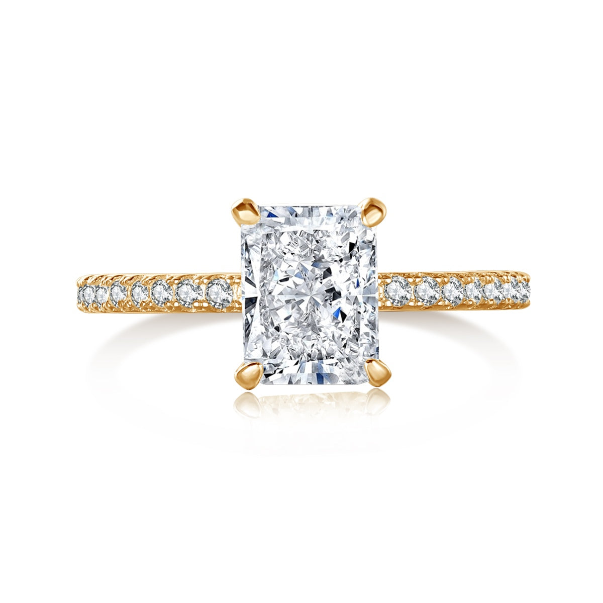 [OAK JURI]2.0 Carat Dazzling Sparkling Radiant Cut Party Ring