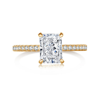 [OAK JURI]2.0 Carat Dazzling Sparkling Radiant Cut Party Ring