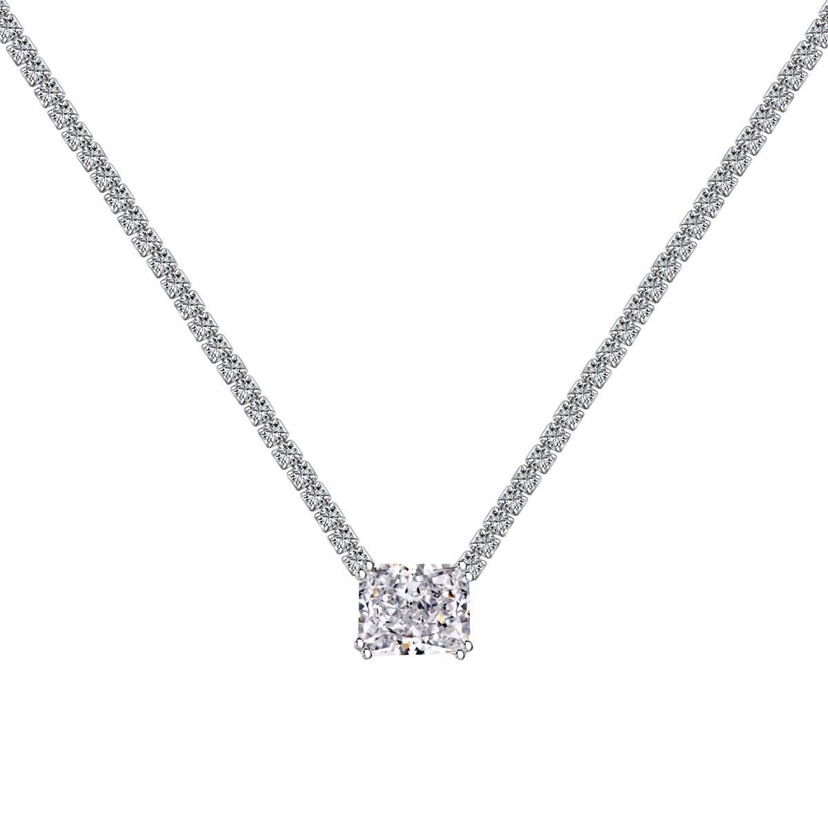 [OAK JURI]4.0 Carat Elegant Radiant Cut Necklace