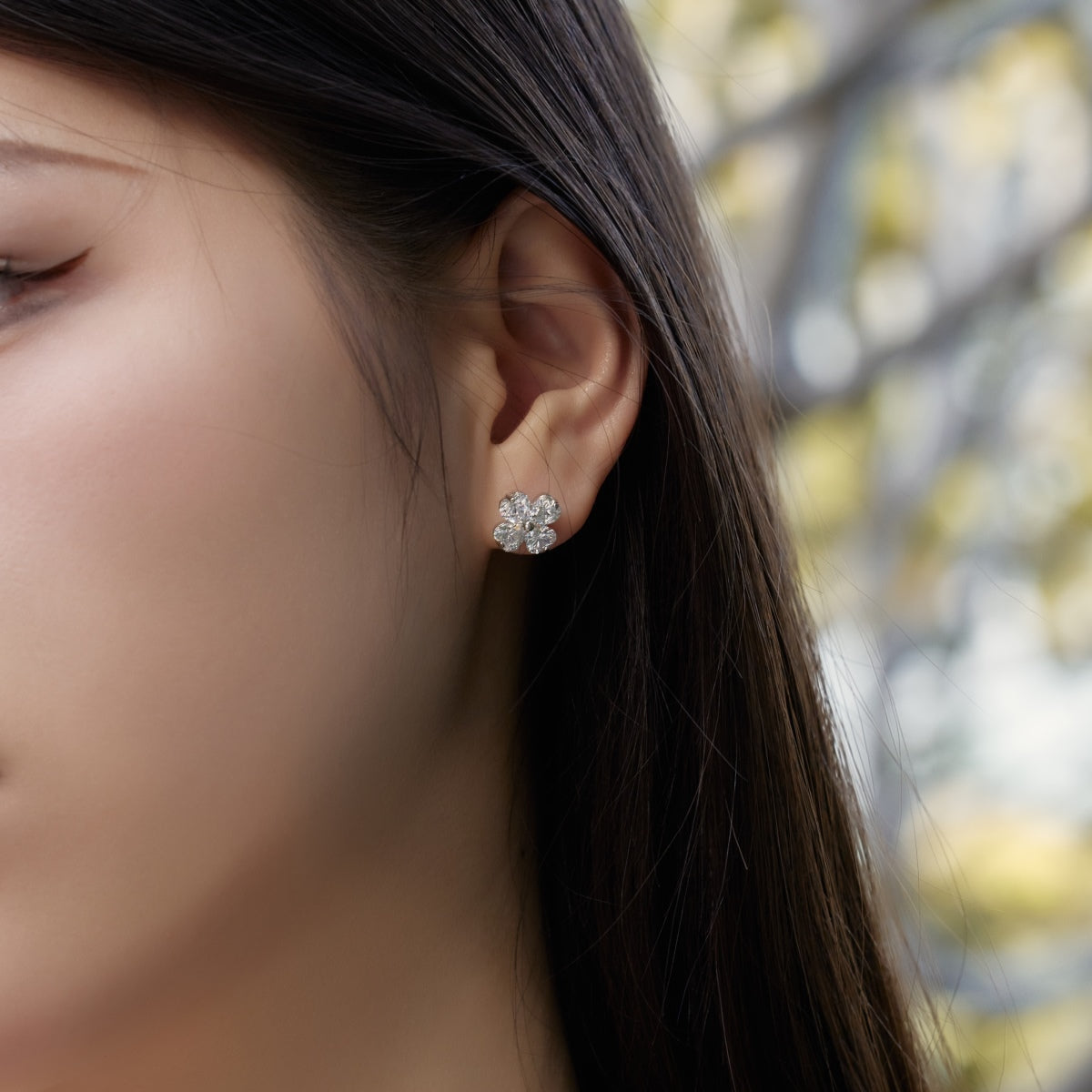 [OAK JURI]Four-Leaf Clover Ball Earrings