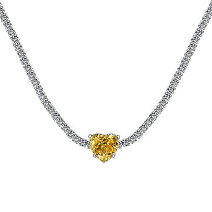 [OAK JURI]2.0 Carat Sparkling Tennis Heart Cut Necklace