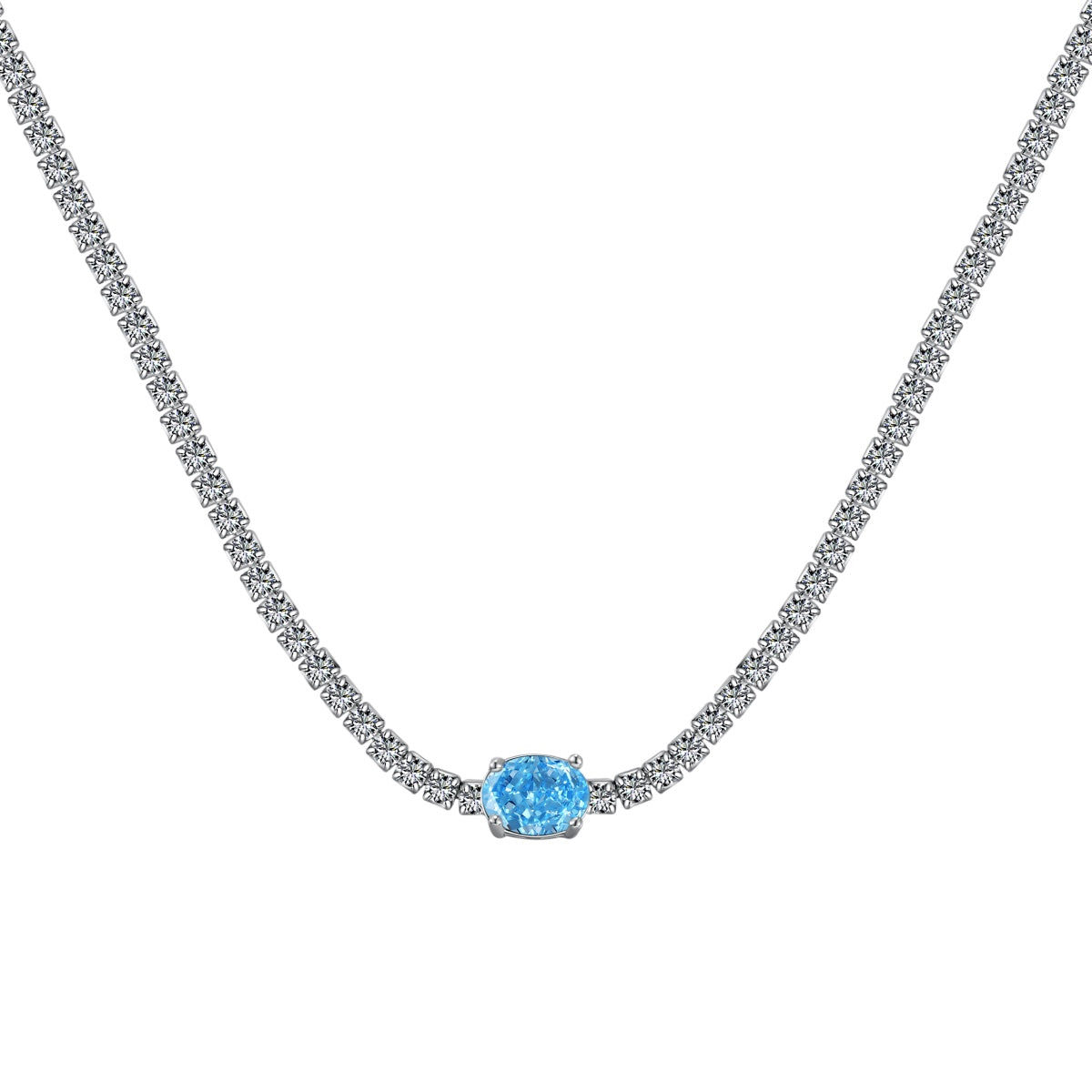 [OAK JURI]1.0 Carat Shining Oval Cut Necklace