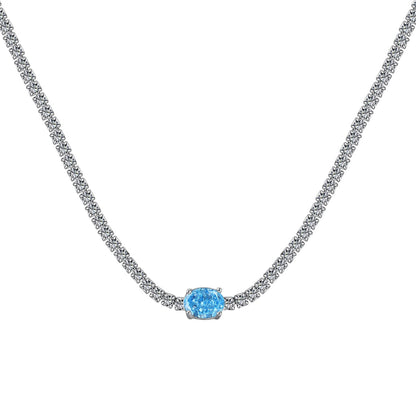 [OAK JURI]1.0 Carat Shining Oval Cut Necklace