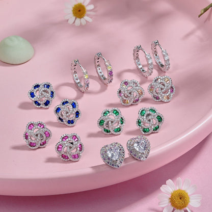 [OAK JURI]Radiant Colorful Round Cut Earrings