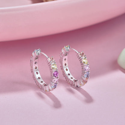 [OAK JURI]Radiant Colorful Round Cut Earrings