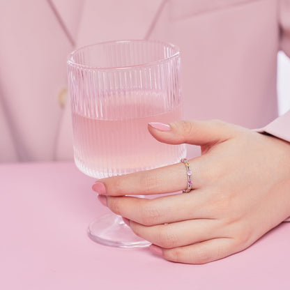 [OAK JURI]Sparkling Colorful Round Cut Tennis Ring