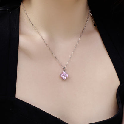[OAK JURI]Heart-Shaped Four-Leaf Clover Bead Necklace