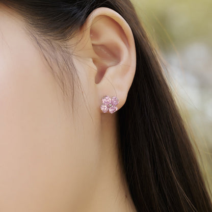 [OAK JURI]Four-Leaf Clover Ball Earrings