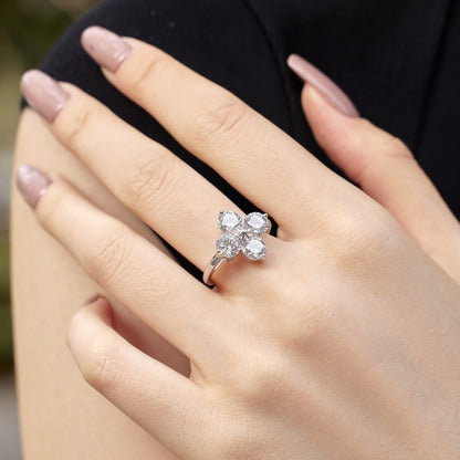 [OAK JURI]Four-Leaf Clover Eight-Pointed Star Ring