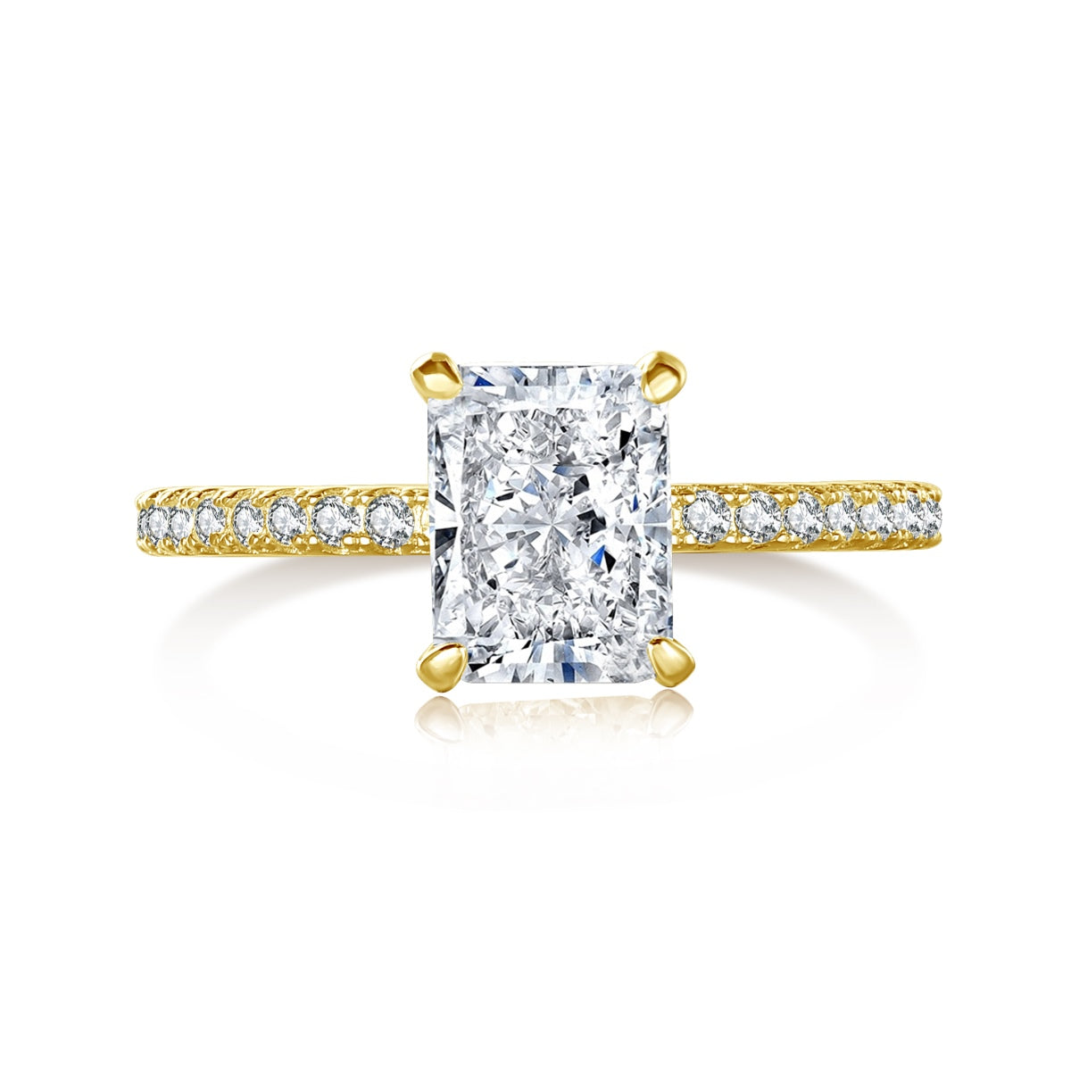 [OAK JURI]2.0 Carat Dazzling Sparkling Radiant Cut Party Ring