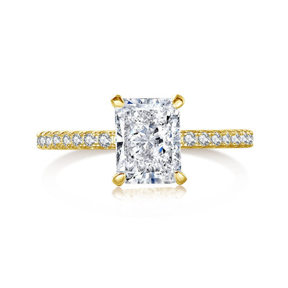 [OAK JURI]2.0 Carat Dazzling Sparkling Radiant Cut Party Ring