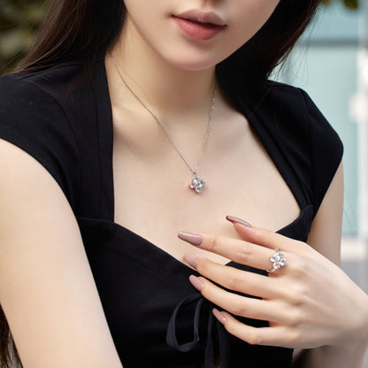 [OAK JURI]Four-Leaf Clover And Eight-Pointed Star Necklace